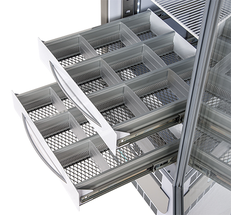 Pull-out aluminum drawer with dividers for models SUPERARTIC 700-3